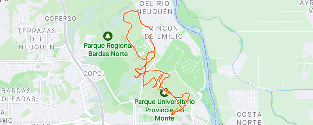 Mapa de la actividad (Vuelta en bicicleta de montaña vespertina)