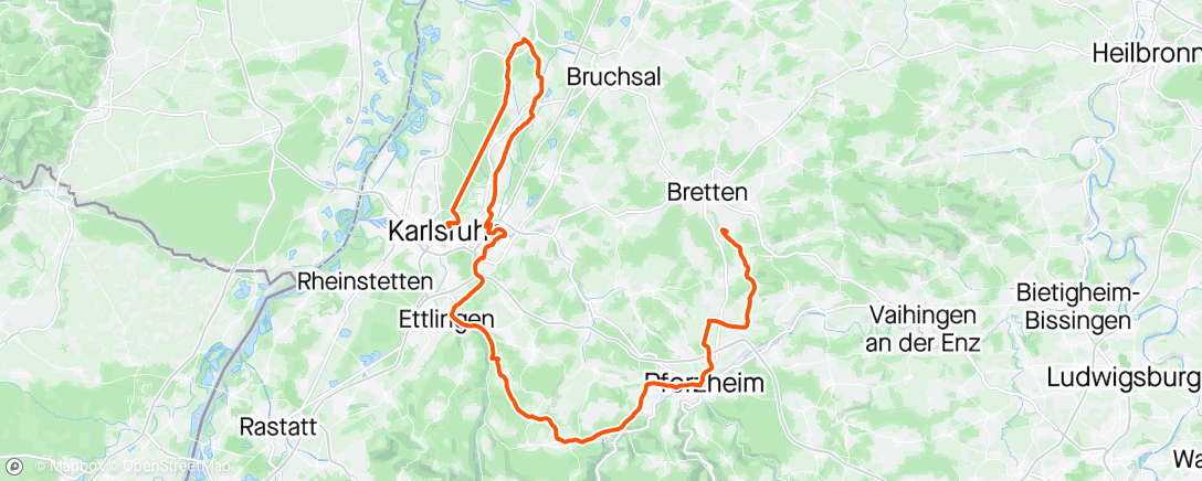 Mapa de la actividad, Cruising in Baden-Württemberg 😊