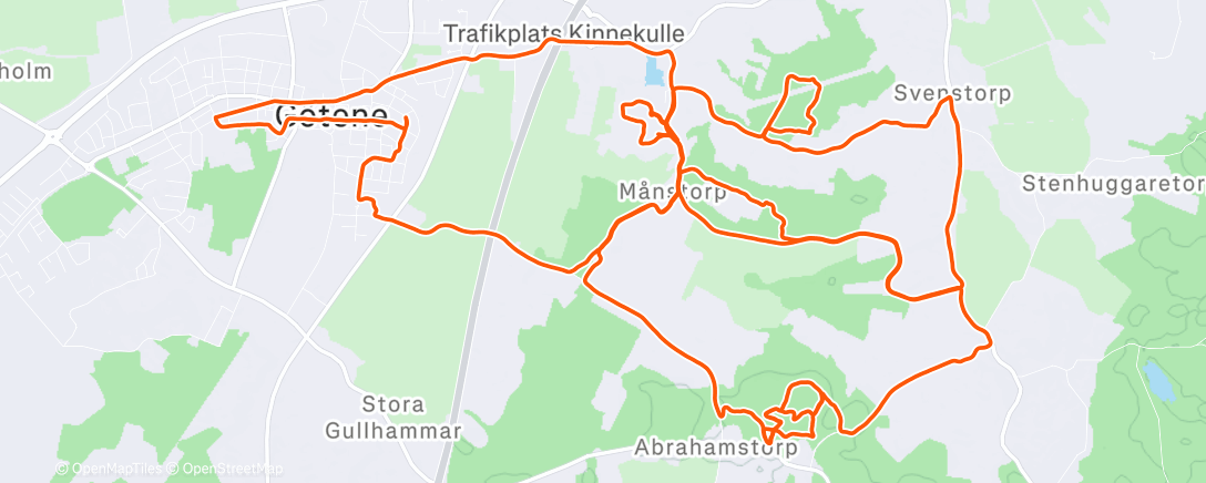 Map of the activity, Afternoon Run