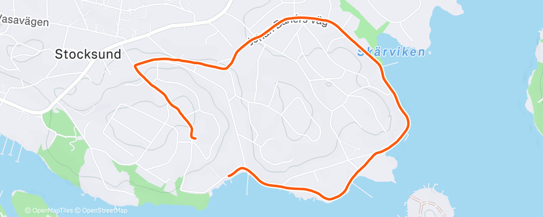 Map of the activity, Stocksund 🏃