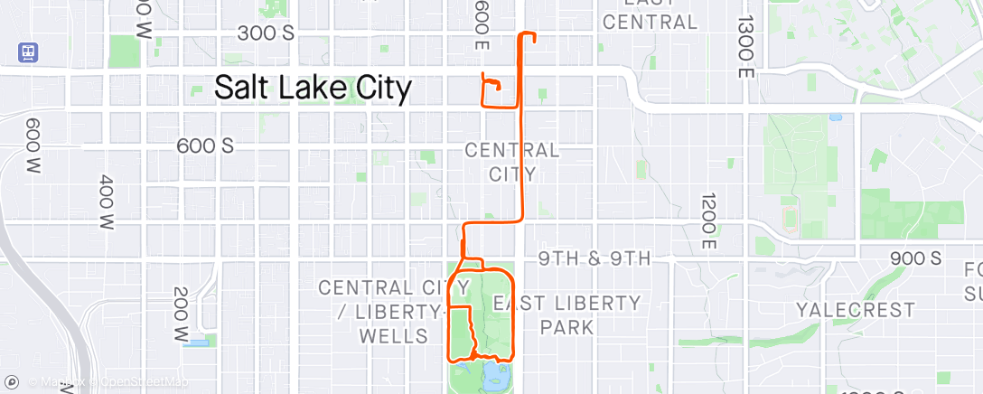 アクティビティ「Skating and chilling at liberty + a mile or two of drive oops」の地図