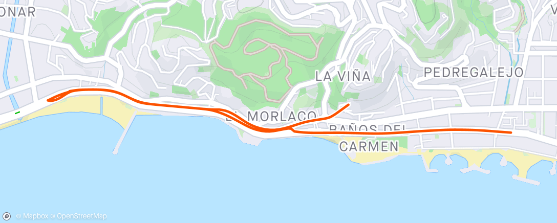 アクティビティ「Carrera de noche」の地図