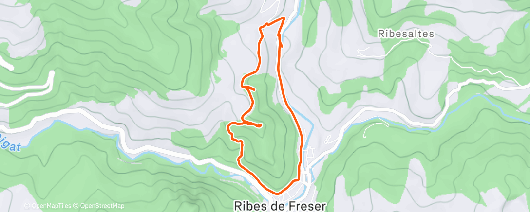 Map of the activity, Carrera de montaña por la tarde