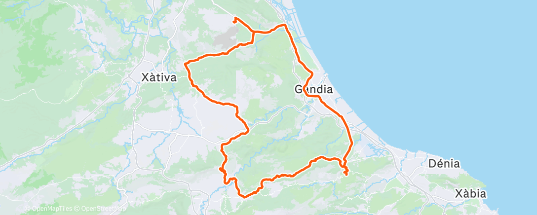 Map of the activity, Bicicleta por la mañana