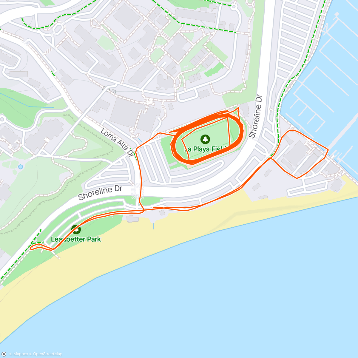 Map of the activity, 2 x (5x1000m)