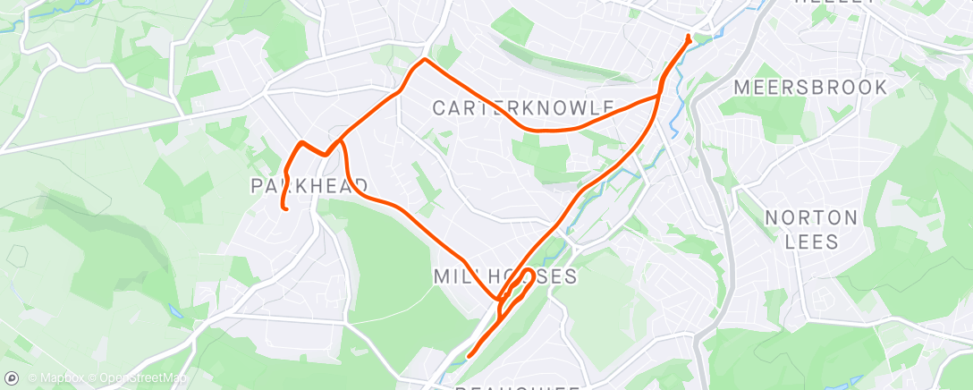 Map of the activity, Mick running, me cycling. My foot injury is hopefully coming to an end 🤞