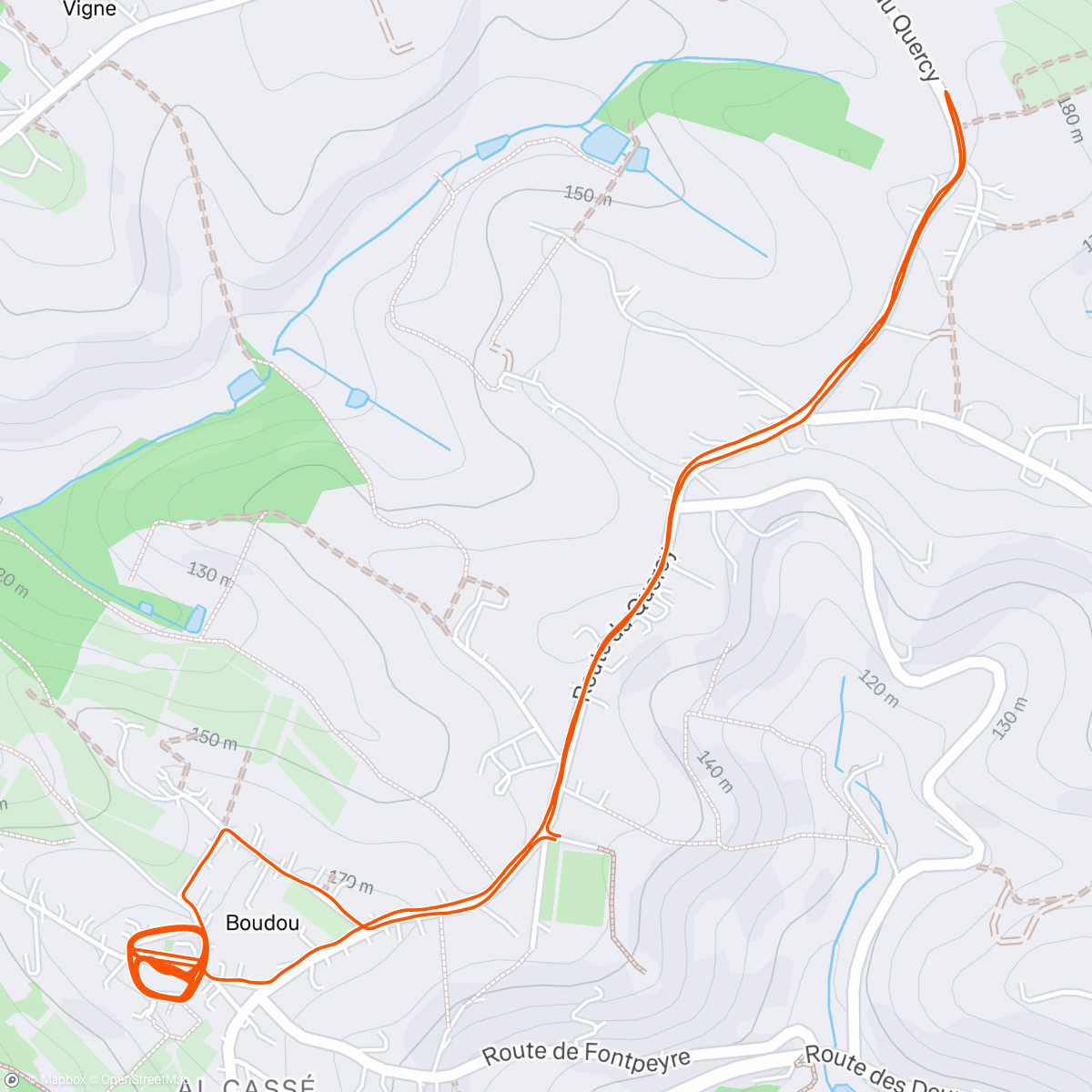 Map of the activity, Friday night Boudou intervals