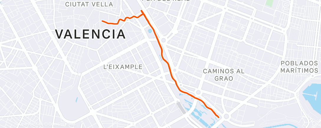 Map of the activity, Valencia marathon prep 🔥
