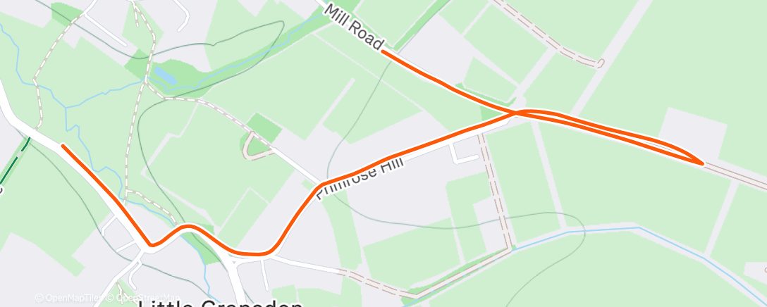 Map of the activity, Afternoon Run (Intervals)  - 'Running on Empty' as Jackson Browne  once said, passed the reluctant Horse With no Name.