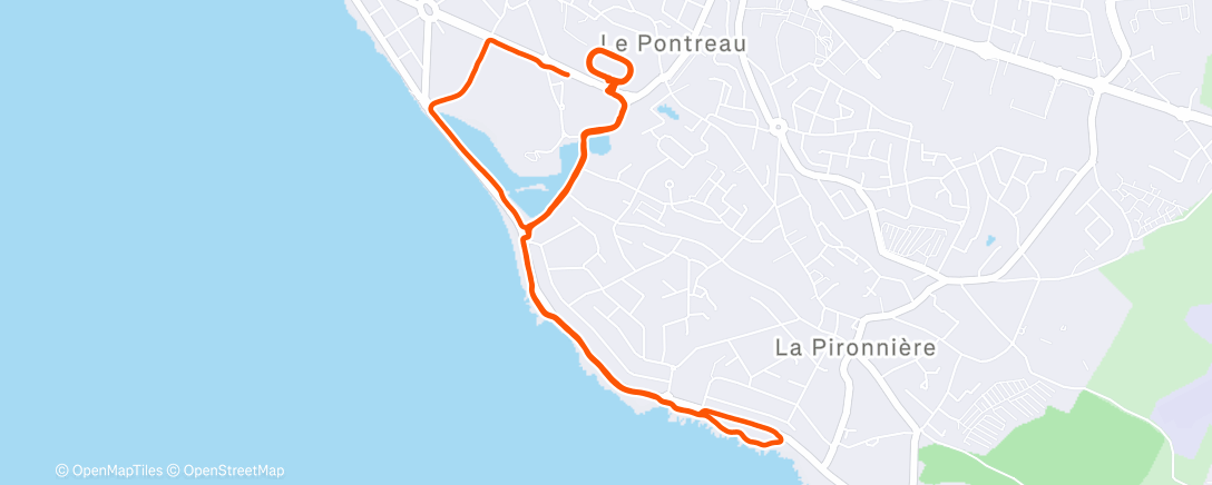 Map of the activity, Course à pied dans l'après-midi
