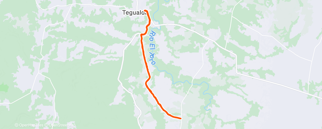 Map of the activity, Carrera de montaña a la tarde