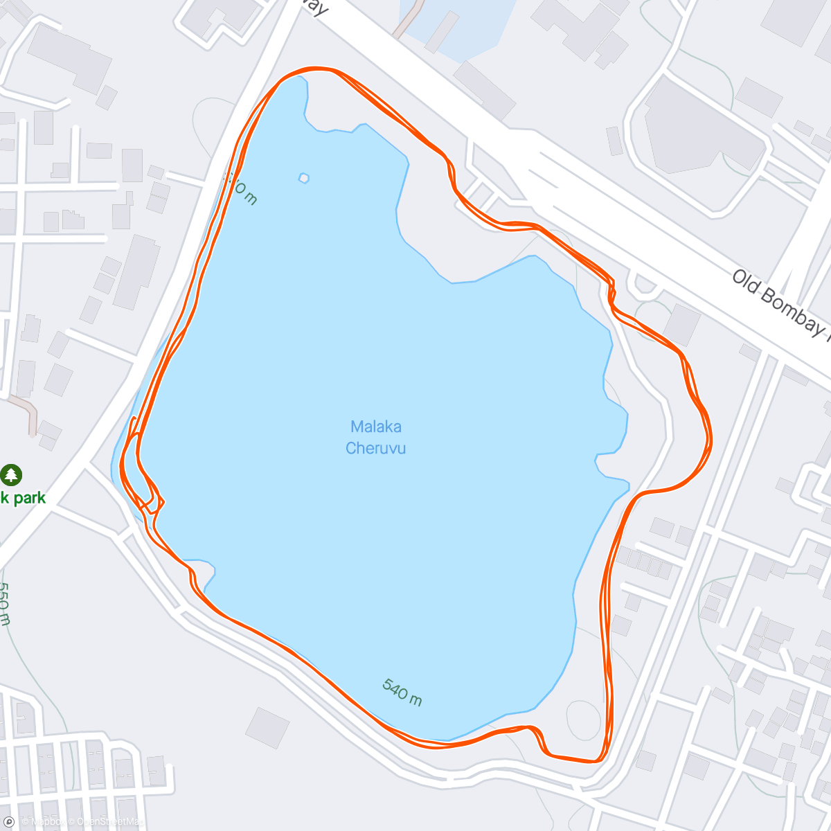 Map of the activity, Evening 5K Run