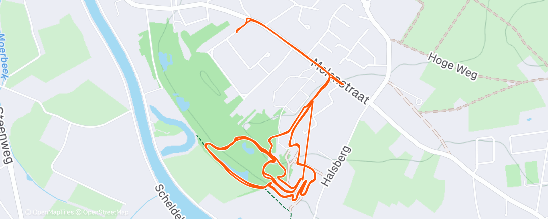 Map of the activity, Bicicleta a la hora del almuerzo