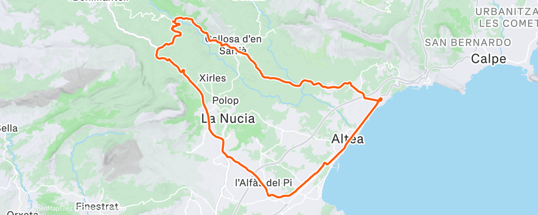 Карта физической активности (Bicicleta por la tarde)