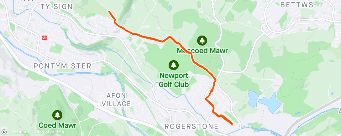 Map of the activity, LWR Mountain Road