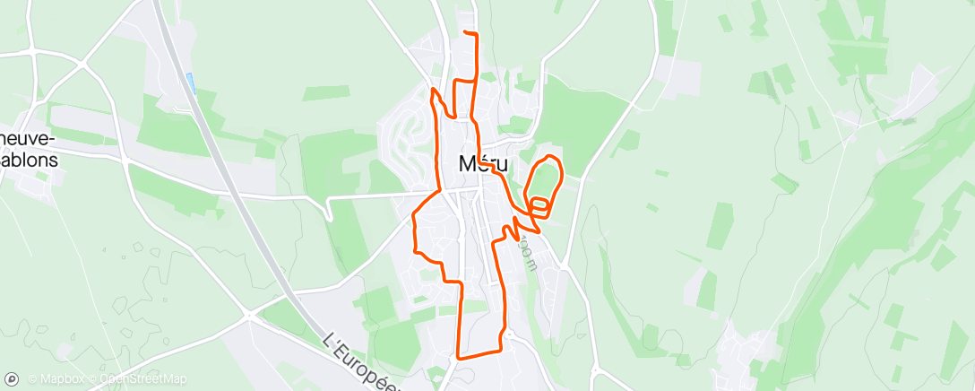 Map of the activity, Seuil 7x2min avec RunMotion Coach