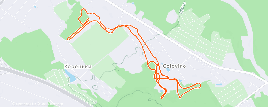 Map of the activity, Северный лыжный заезд (утро)