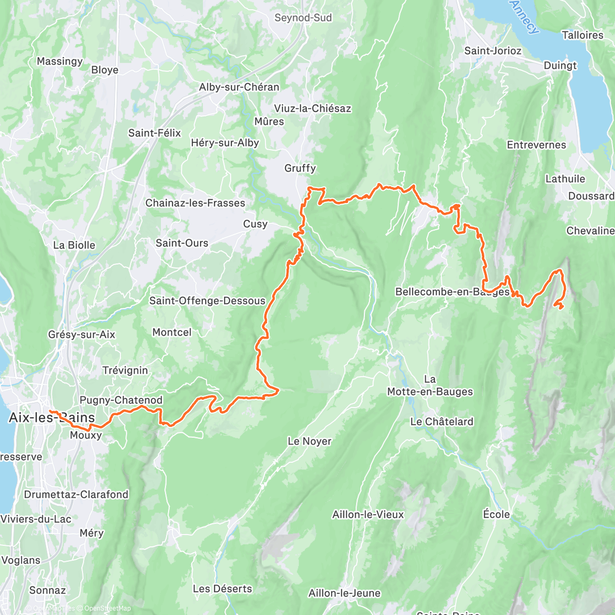 Map of the activity, Trail le matin