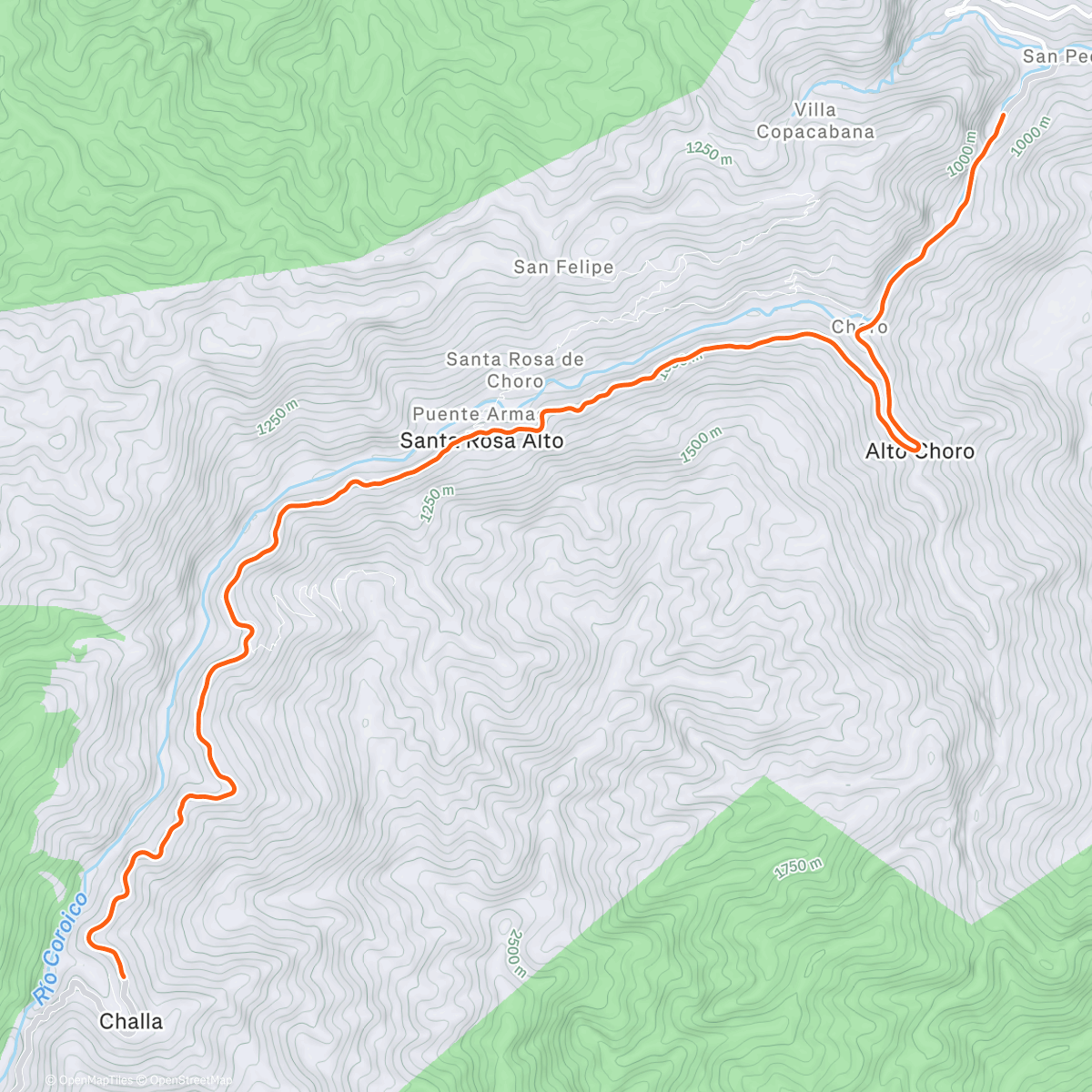 Mapa de la actividad (ROUVY - Yungas | Bolivia)