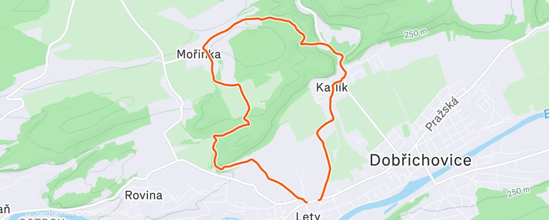 Map of the activity, Lunch Run