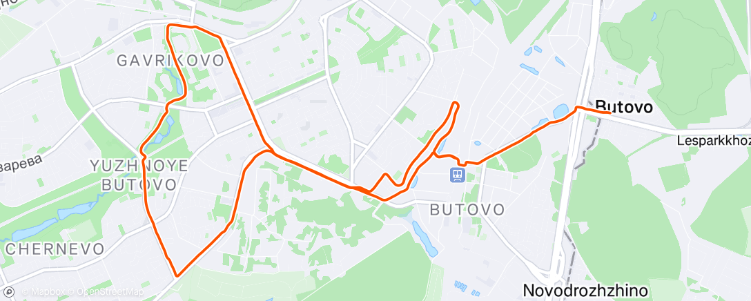 Map of the activity, Утренний забег