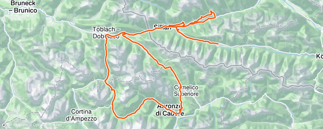 Map of the activity, Pedalata mattutina
