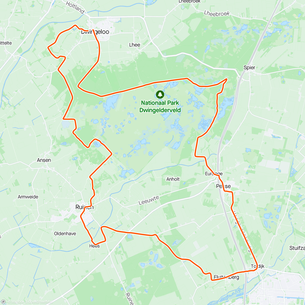 Map of the activity, Nat.park “Dwingelerveld”