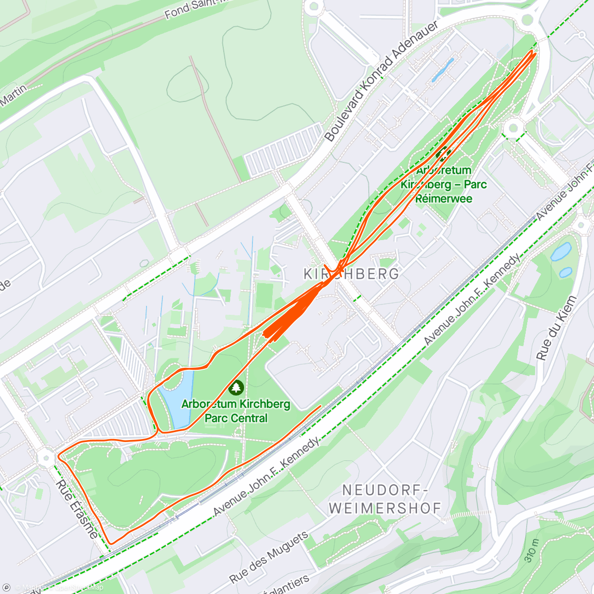 Map of the activity, Hills+tempo