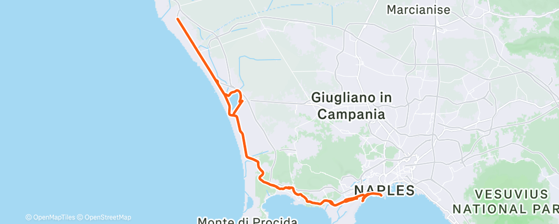 Map of the activity, Pedalata mattutina