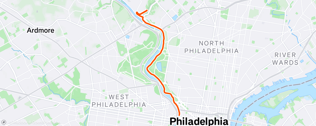 Map of the activity, Evening Run