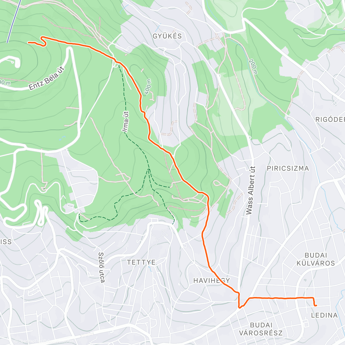 Map of the activity, Afternoon Walk