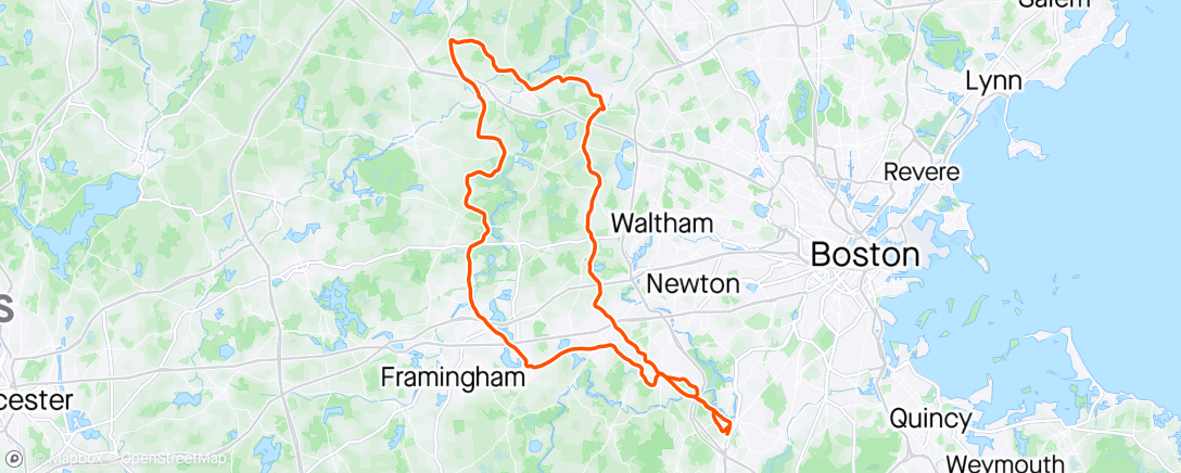 Mapa de la actividad, Rail Trail loop - nice and flat.