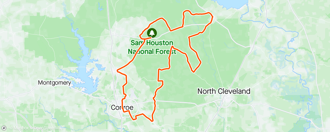 Map of the activity, L2P - Conroe - Coldspring RT