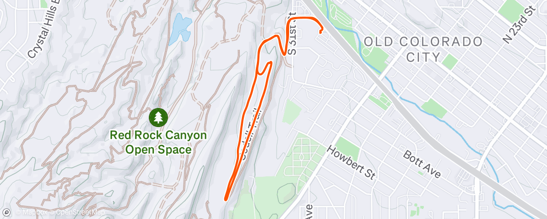 Map of the activity, Afternoon Trail Run