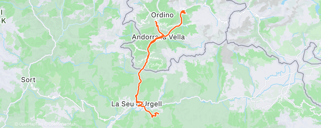 Map of the activity, Cyclisme
