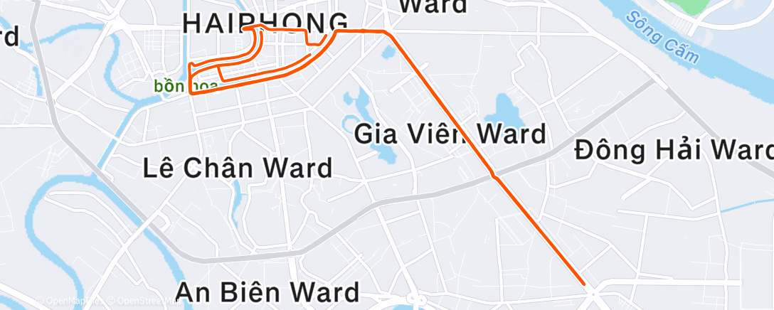 Map of the activity, Night Run