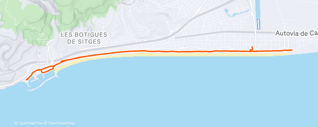 Map of the activity, Course à pied le midi