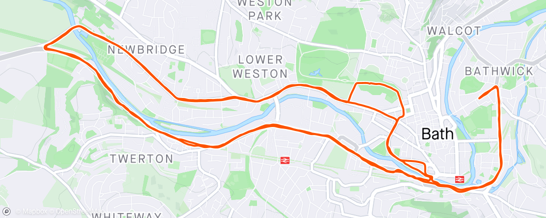 Map of the activity, Bath half - when I said I would be happy if I broke 75 I wasn't being a dick