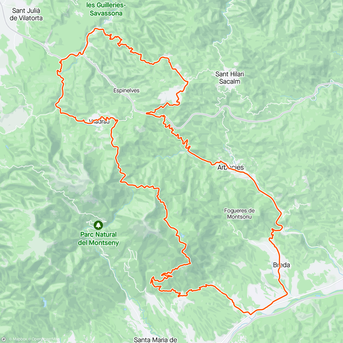 Map of the activity, Santa Fe - Collsesplanes - Coll de n’Orri