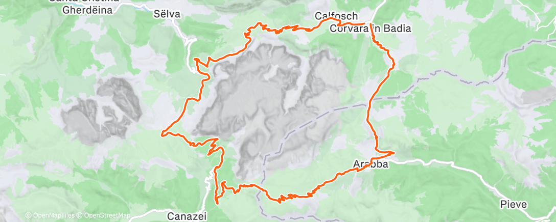 Карта физической активности (ROUVY - Sella Ronda | Italy)