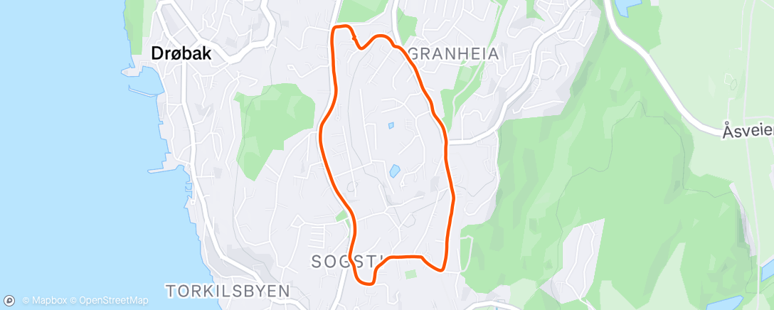 Map of the activity, Evening Run