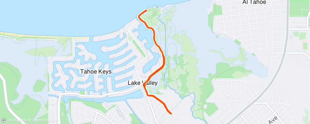 Map of the activity, 3 x 1 mile on trail