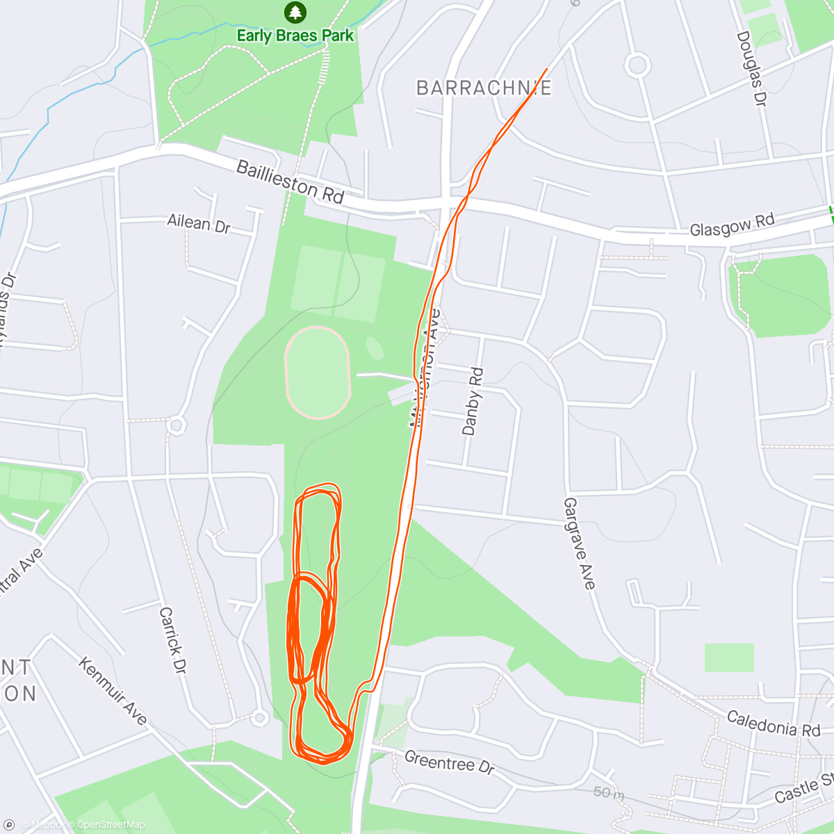 Map of the activity, Trail fartlec.
