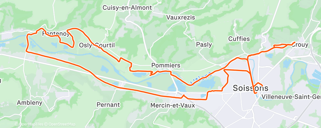 Map of the activity, Sortie vélo dans l'après-midi