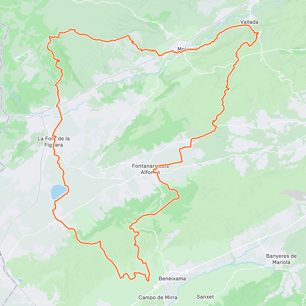 Map of the activity, Bicicleta de montaña matutina