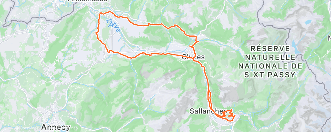 Map of the activity, Sortie vélo le matin