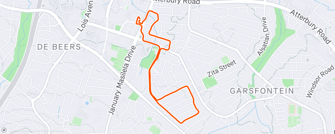 Map of the activity, Morning Run