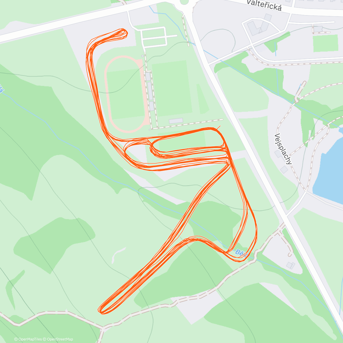 Map of the activity, Běžky skate - new ski day 💙♥️💛