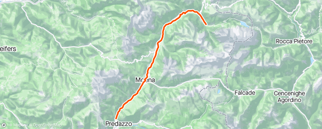 Map of the activity, ROUVY - Fassa Valley Downhill, Cycle Path