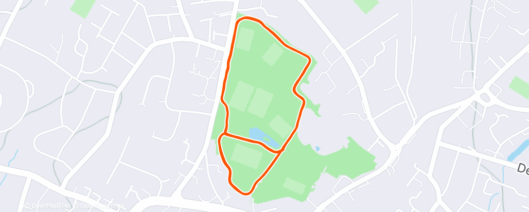Map of the activity, Mel's Milers speed session in the Park
